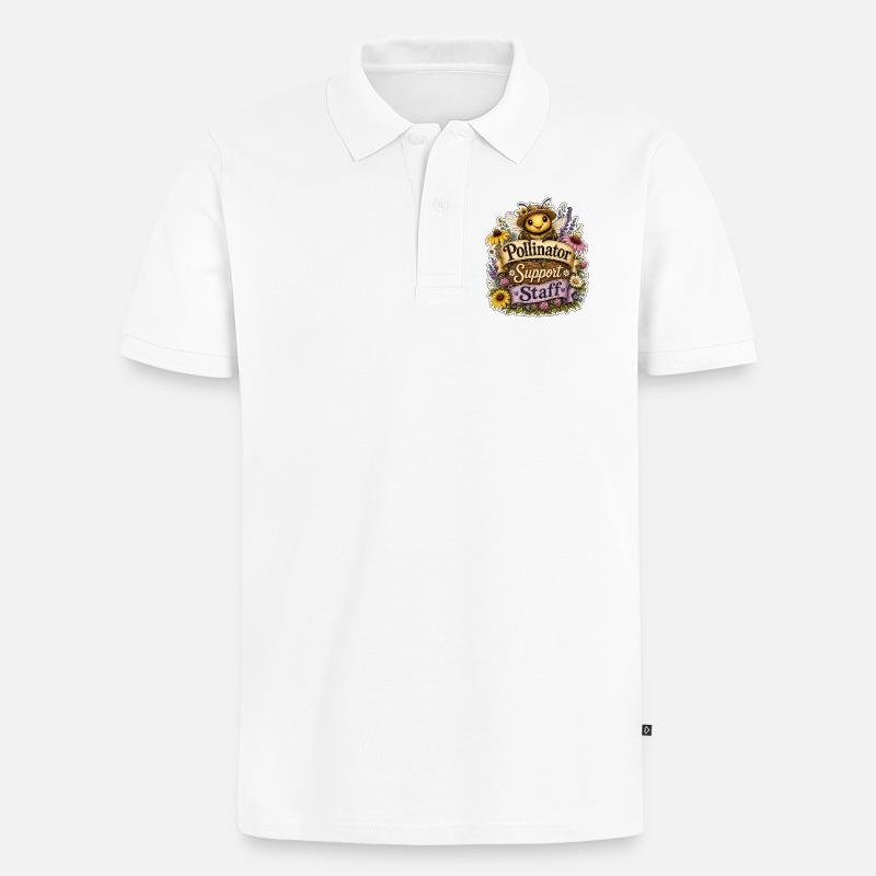 Pollinator Support Staff - Männer Premium Bio Polo Shirt - Weiß