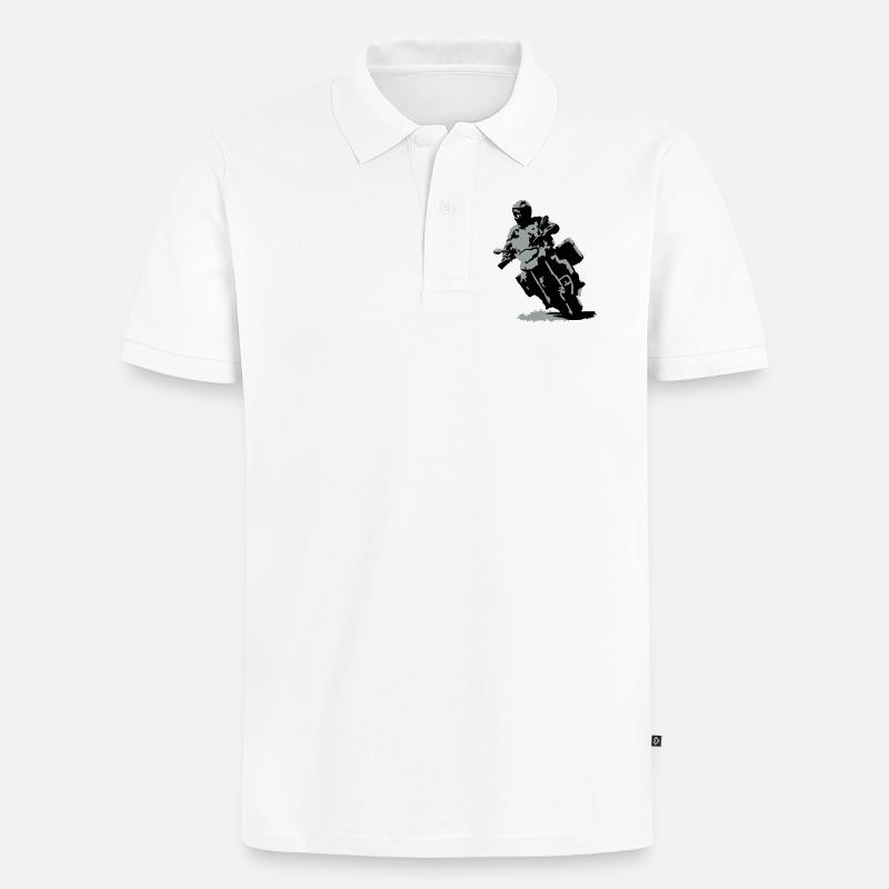 Reiseenduro klein - Männer Premium Bio Polo Shirt - Weiß
