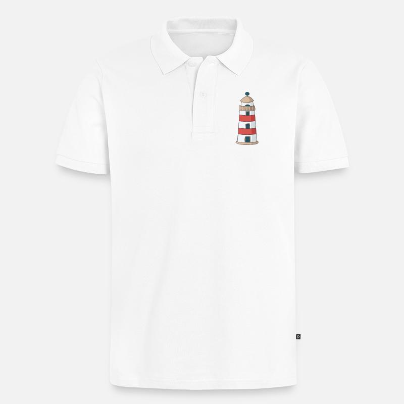 Leuchtturm - Männer Premium Bio Polo Shirt - Weiß