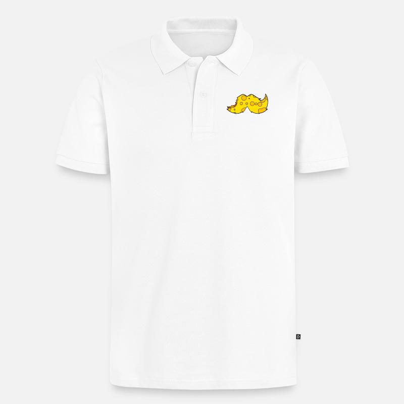 Käse Schnurrbart Bart - Männer Premium Bio Polo Shirt - Weiß