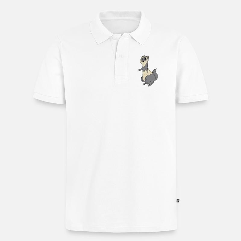 Frettchen - Männer Premium Bio Polo Shirt - Weiß