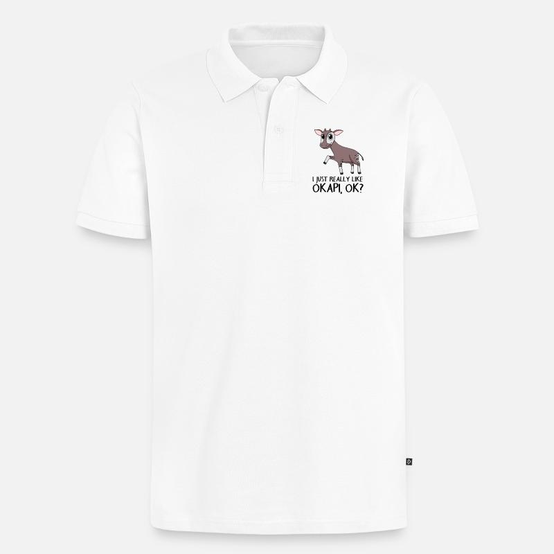 Okapi - Männer Premium Bio Polo Shirt - Weiß
