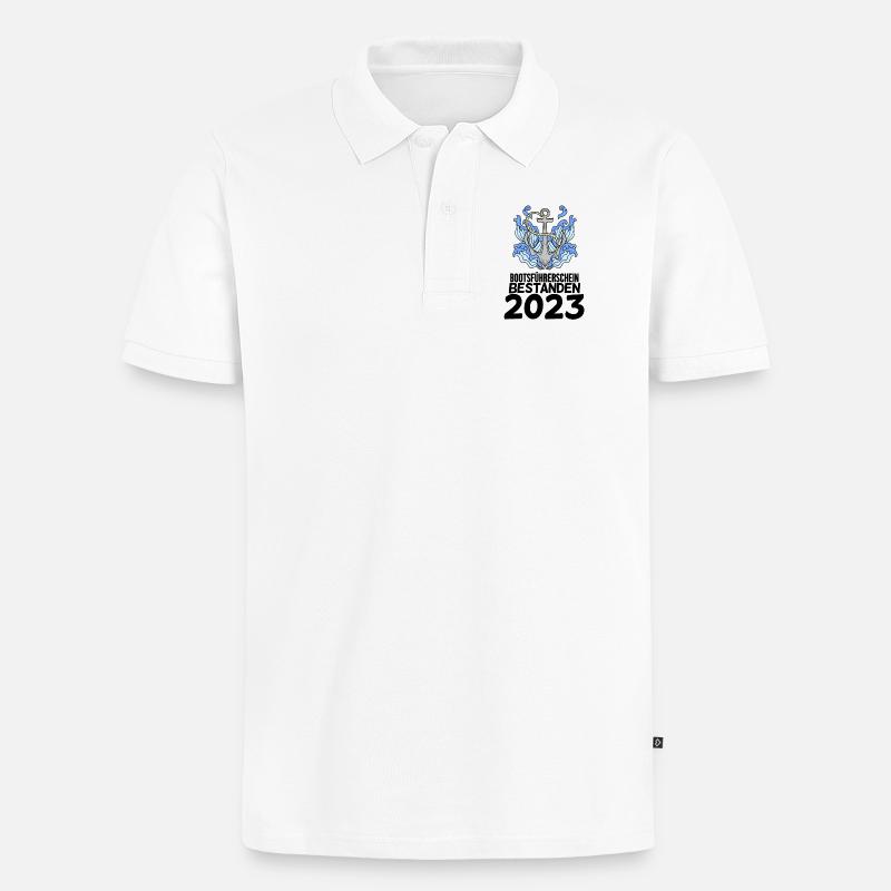 Bootsführerschein 2023 - Männer Premium Bio Polo Shirt - Weiß