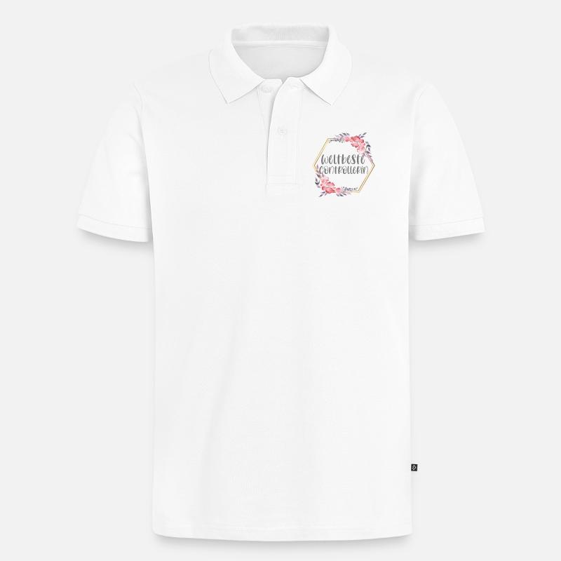 Controllerin Controlling Beruf Geschenk - Männer Premium Bio Polo Shirt - Weiß
