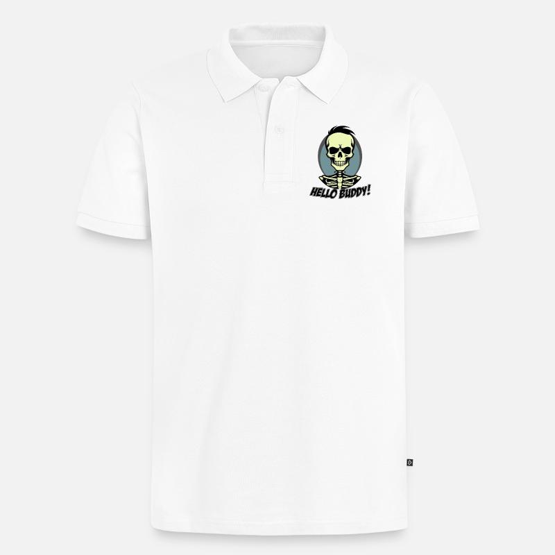Hello Buddy 2 - Männer Premium Bio Polo Shirt - Weiß