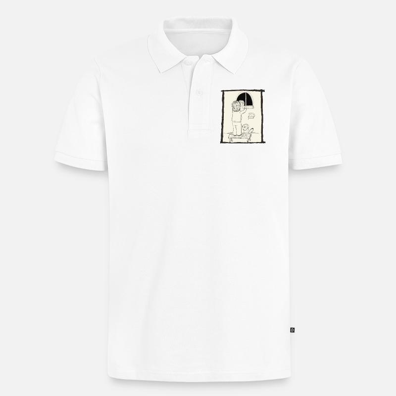 Hunde & Kinder & Bälle Tintenversion - Männer Premium Bio Polo Shirt - Weiß