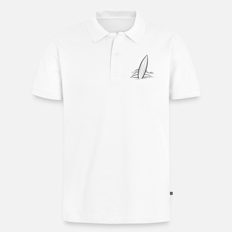 Dessin de planche de surf - Polo bio Premium Homme - blanc