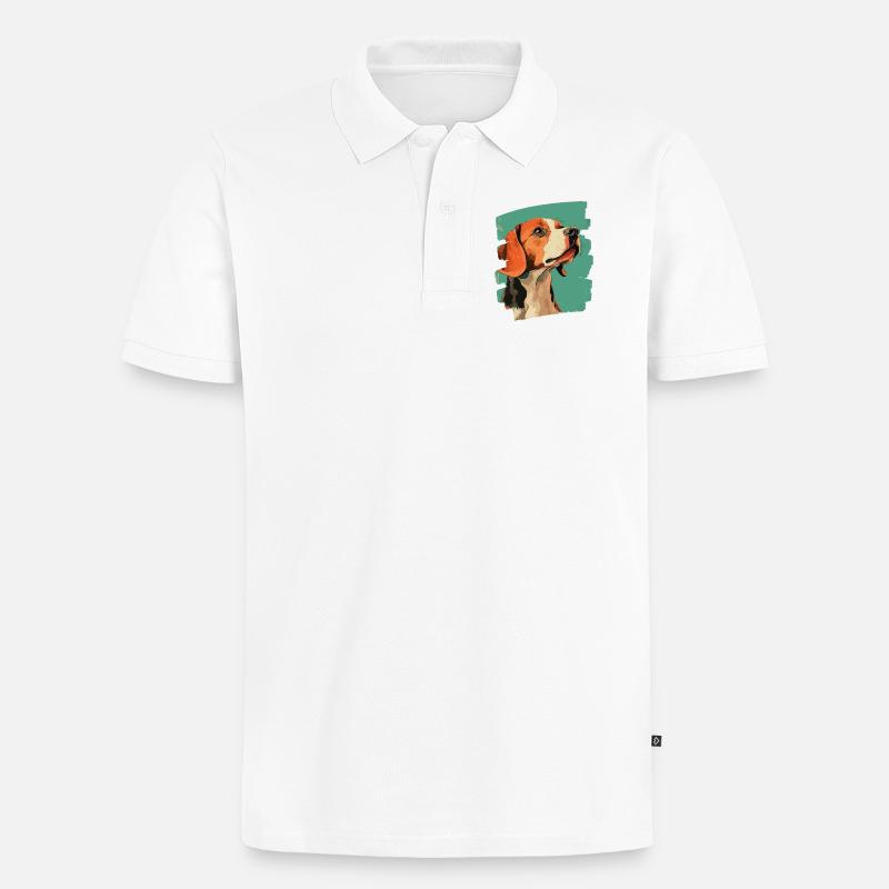 Beagle - Männer Premium Bio Polo Shirt - Weiß