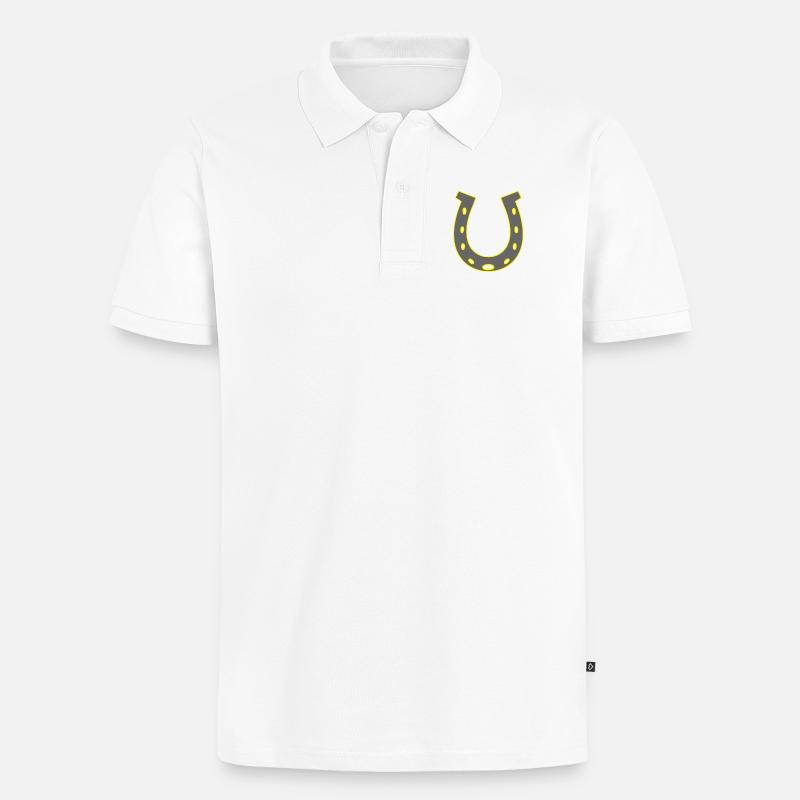 Cavalier de fer à cheval - Polo bio Premium Homme - blanc