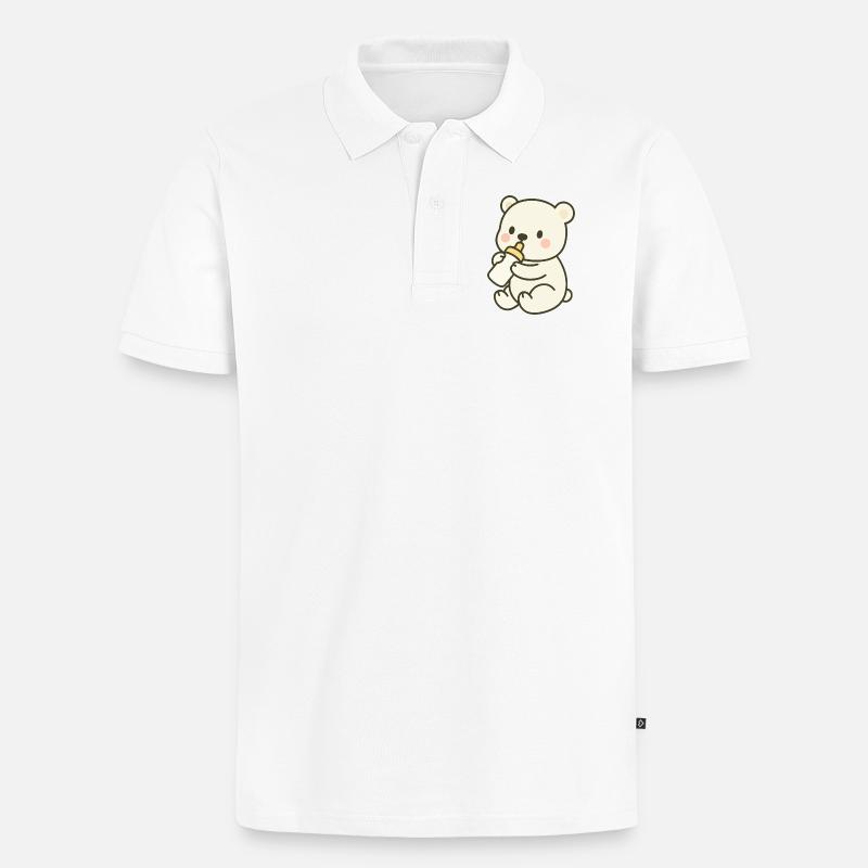 Milchzeit im Eis - Männer Premium Bio Polo Shirt - Weiß