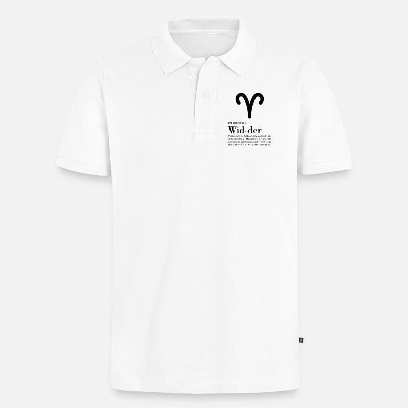 Sternzeichen Widder - Männer Premium Bio Polo Shirt - Weiß