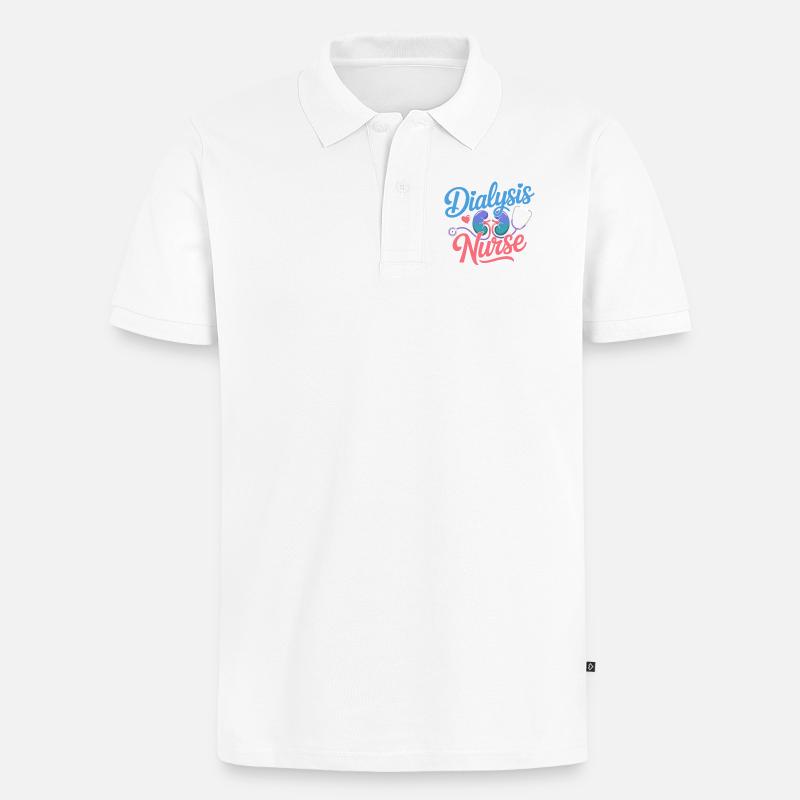Conception d’infirmières en dialyse - Polo bio Premium Homme - blanc