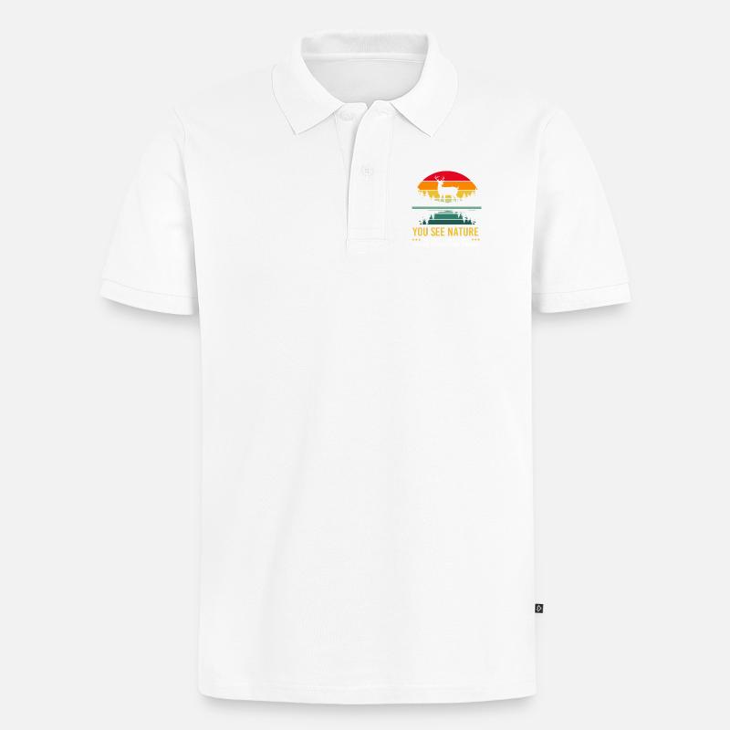 Bogen Bogenschütze Bogenschießen - Männer Premium Bio Polo Shirt - Weiß