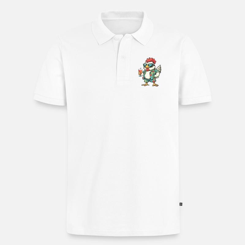 Igel Comic Sommer - Männer Premium Bio Polo Shirt - Weiß
