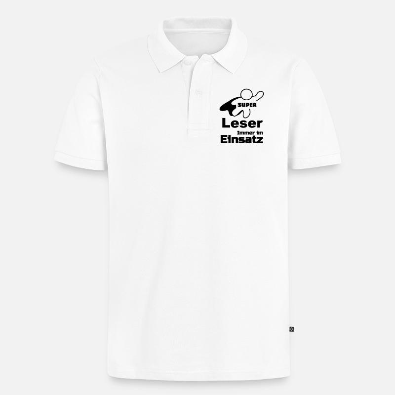 Super Leser Geschenk - Männer Premium Bio Polo Shirt - Weiß