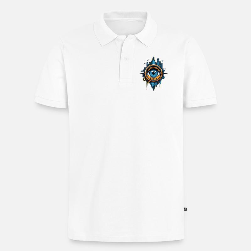 Œil de surveillance de quartier - Polo bio Premium Homme - blanc