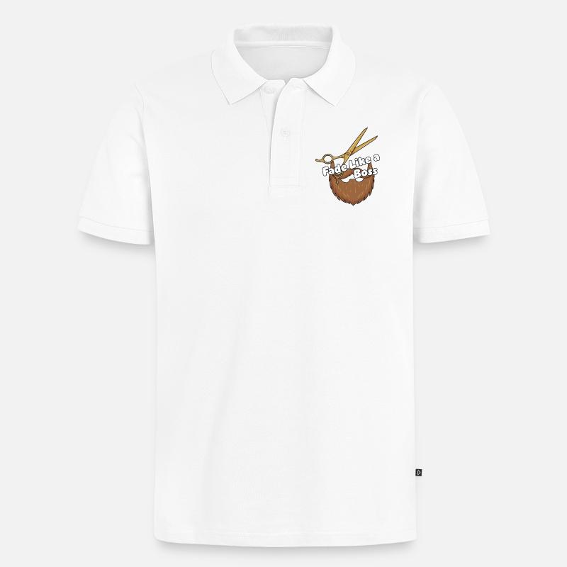 Fade Like a... Bart Scheren - Männer Premium Bio Polo Shirt - Weiß