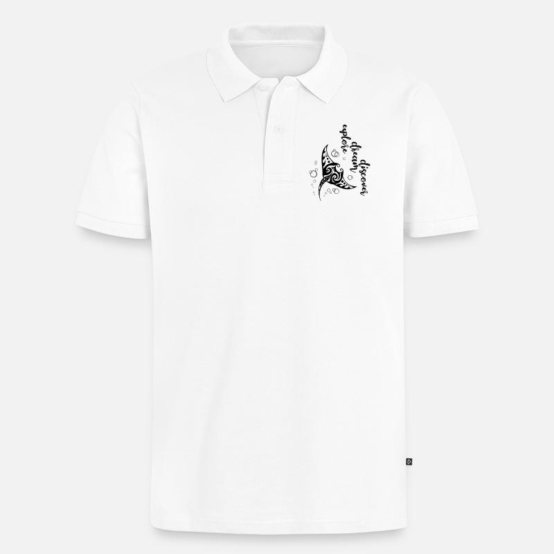 Explore Dream Discover - Manta - Männer Premium Bio Polo Shirt - Weiß