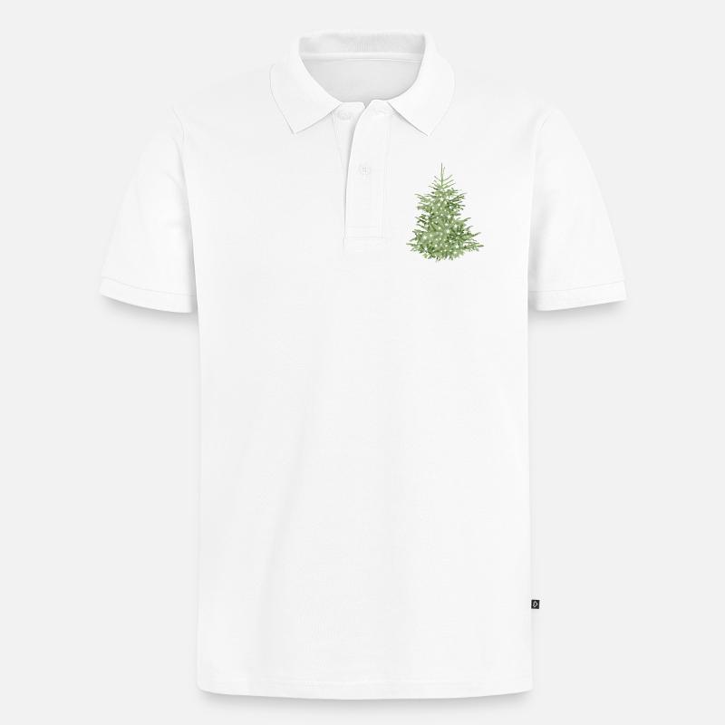 grüner Christbaum, Tannenbaum oder Weihnachtsbaum - Männer Premium Bio Polo Shirt - Weiß