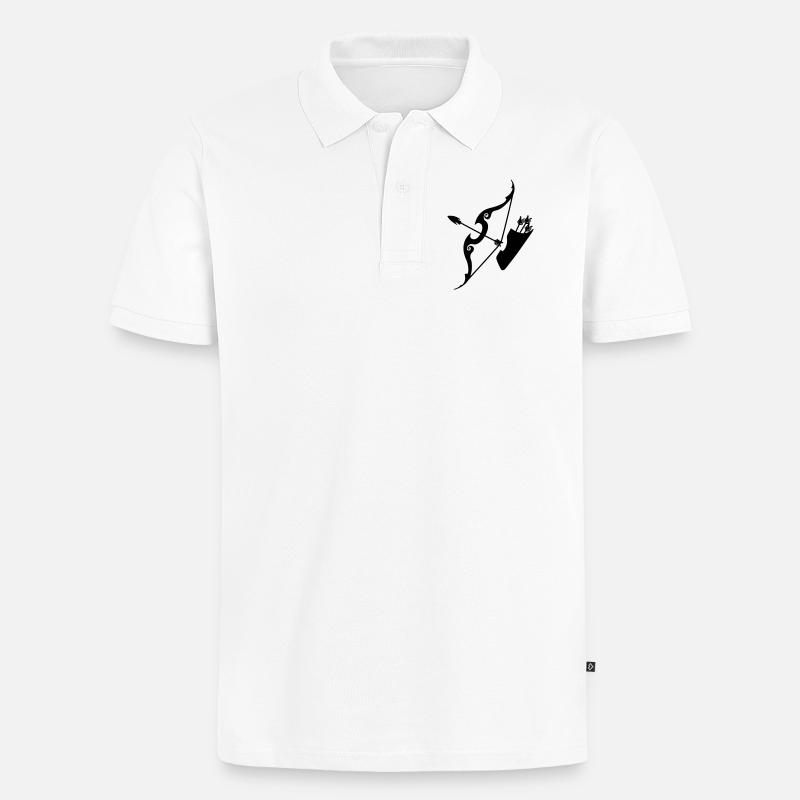 Schütze-Bogen mit Pfeilen - Männer Premium Bio Polo Shirt - Weiß