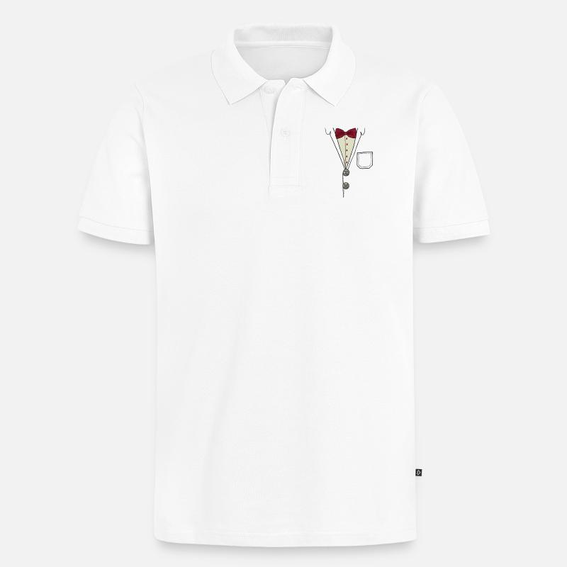 Hemd mit Fliege - Männer Premium Bio Polo Shirt - Weiß