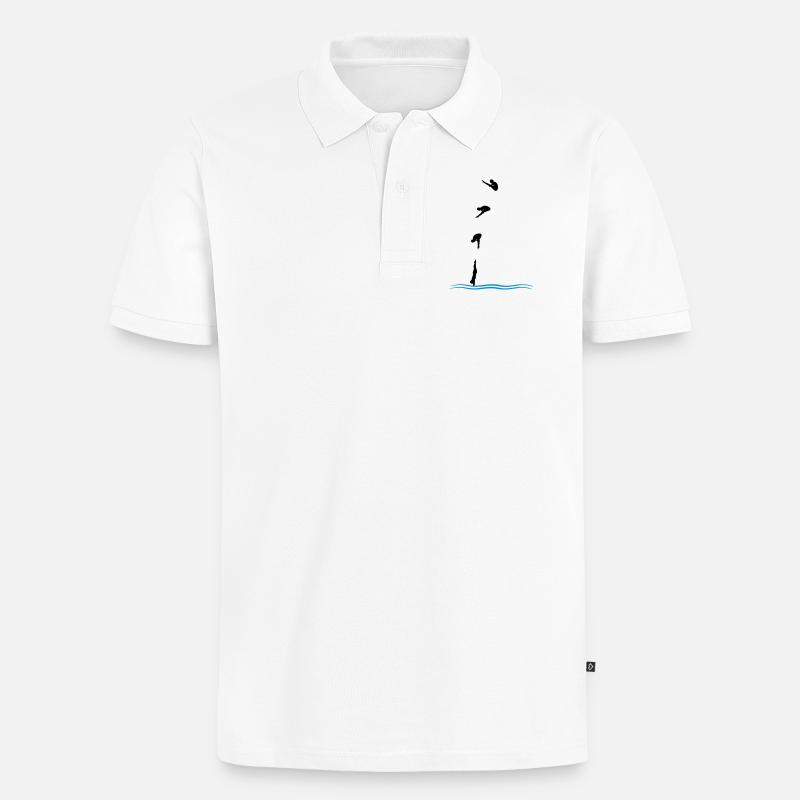 Turmspringen - Männer Premium Bio Polo Shirt - Weiß