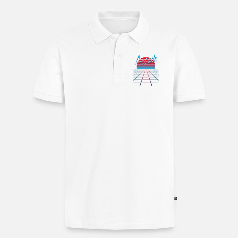 NERDY forever - Arcade - Männer Premium Bio Polo Shirt - Weiß