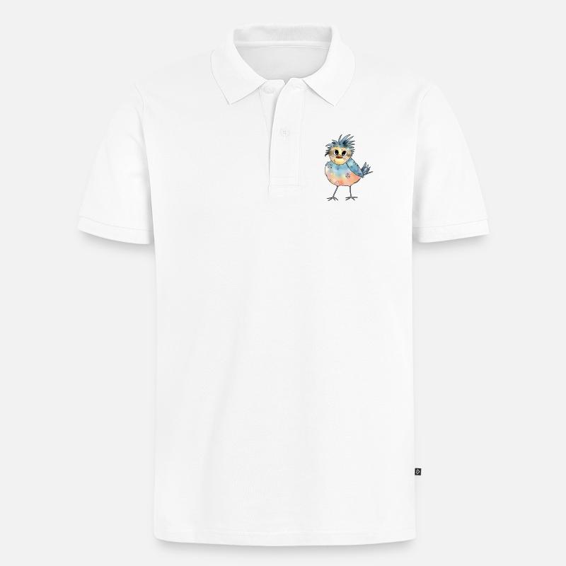 Bunter_Vogel - Männer Premium Bio Polo Shirt - Weiß