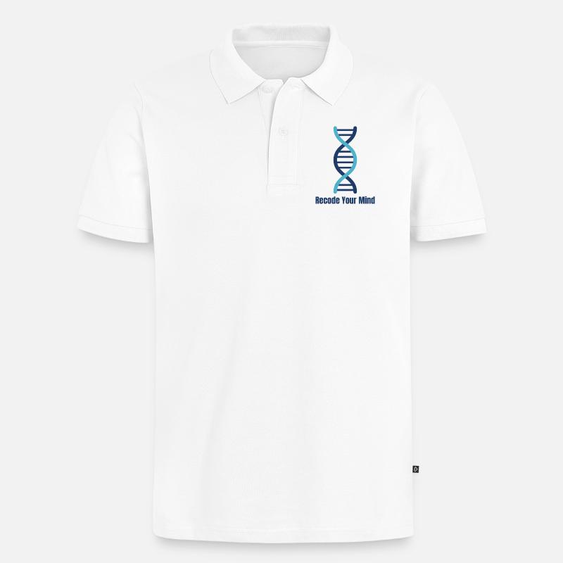 Recodez votre mentalité d’ADN mental - Polo bio Premium Homme - blanc