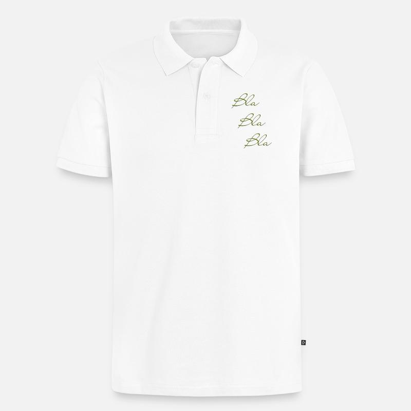 Bla Bla Dreifach Grüner Script - Männer Premium Bio Polo Shirt - Weiß