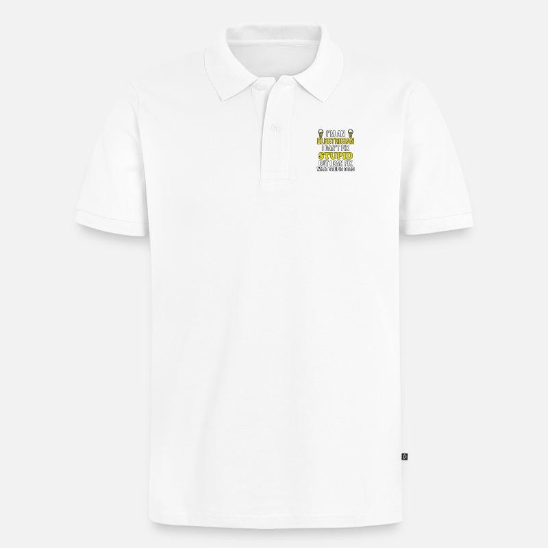Elektriker Cant Fix Dumm - Männer Premium Bio Polo Shirt - Weiß