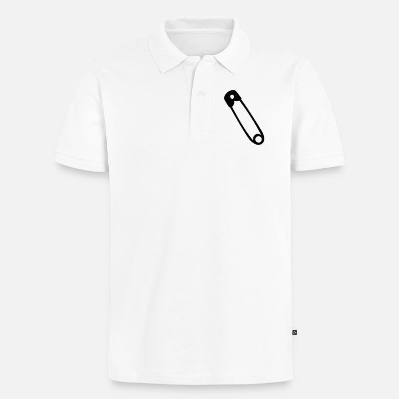 épingle de sûreté - Polo bio Premium Homme - blanc