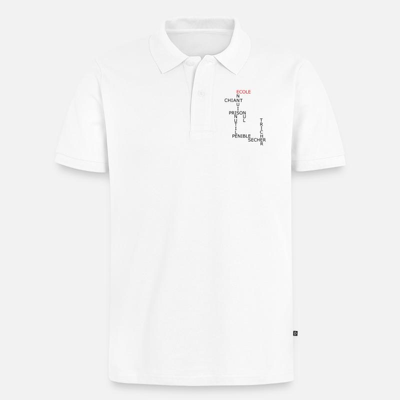 Mots fléchés - Polo bio Premium Homme - blanc