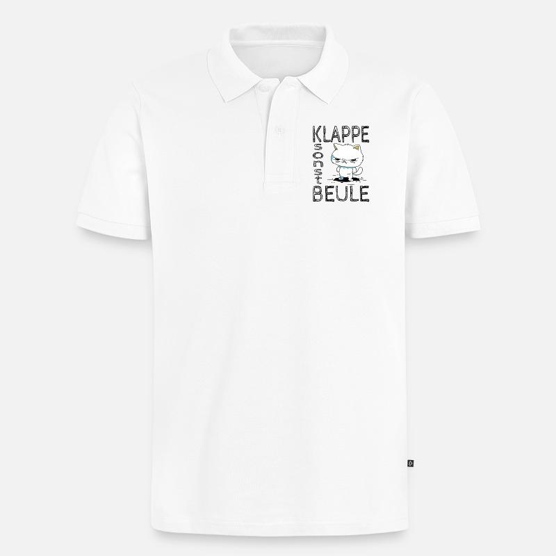 Klappe sonst Beule - Männer Premium Bio Polo Shirt - Weiß