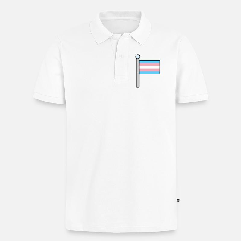 Trans Pride-Flagge - Männer Premium Bio Polo Shirt - Weiß