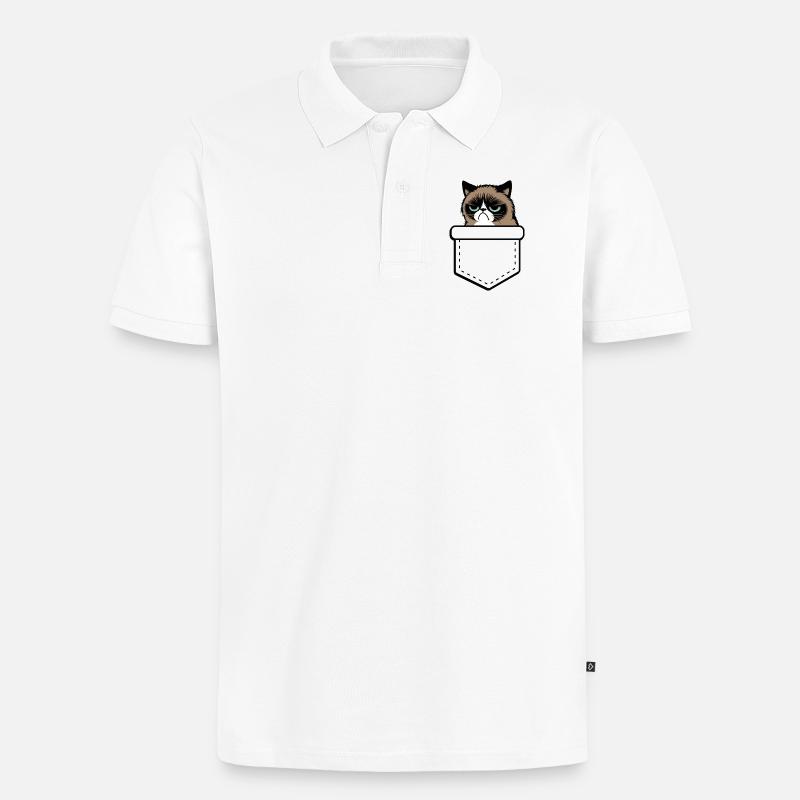 grumpy  - Männer Premium Bio Polo Shirt - Weiß