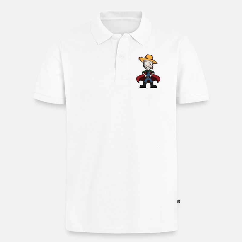 Lachender Bauer - Männer Premium Bio Polo Shirt - Weiß