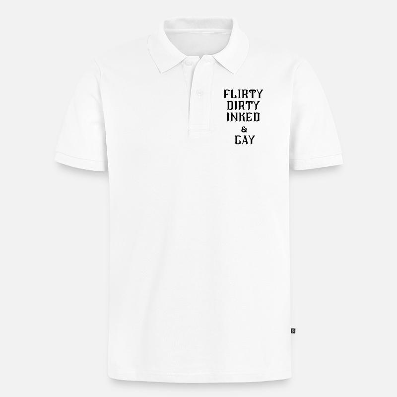 Flirty lesbischer Text - Männer Premium Bio Polo Shirt - Weiß
