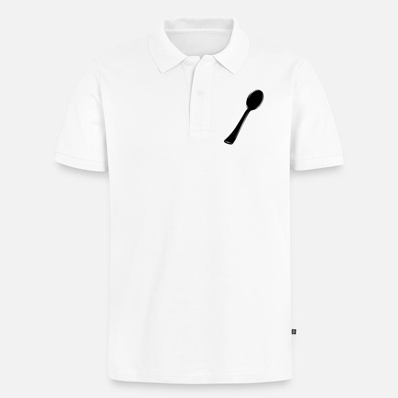 Löffel - Männer Premium Bio Polo Shirt - Weiß