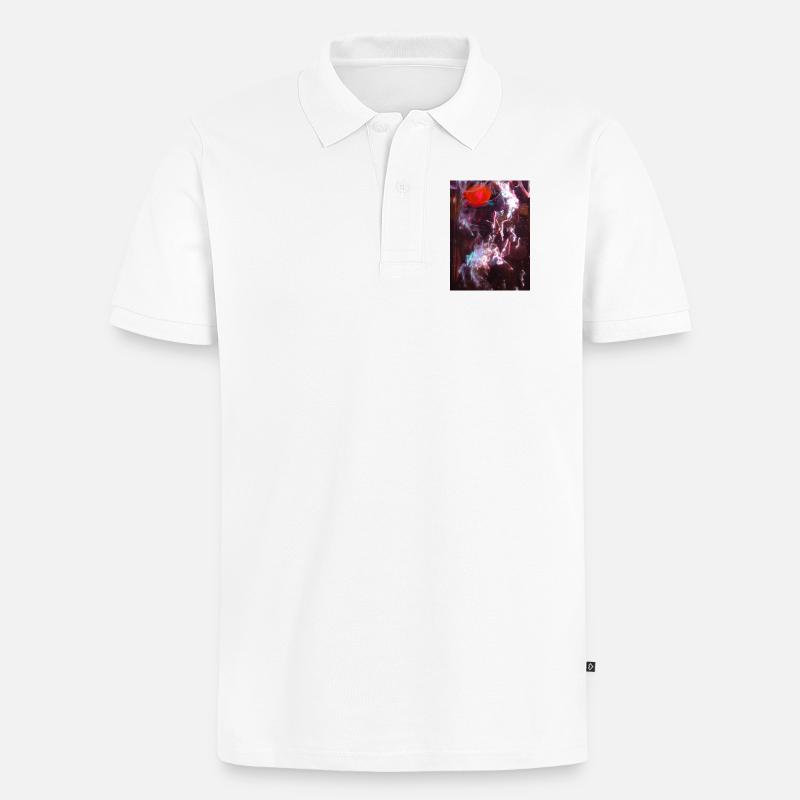 Reflet du fluide néon - Polo bio Premium Homme - blanc