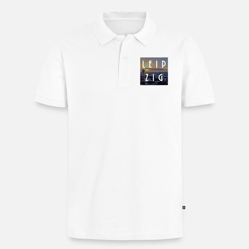 Leipzig - Männer Premium Bio Polo Shirt - Weiß