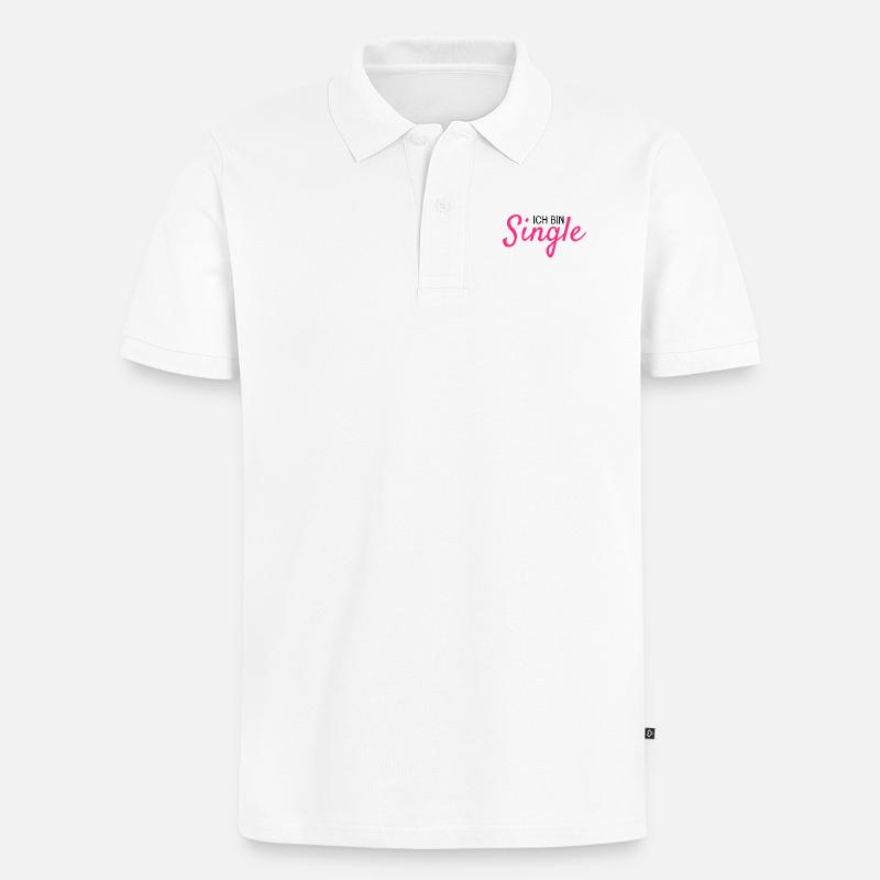 Ich bin Single - Männer Premium Bio Polo Shirt - Weiß