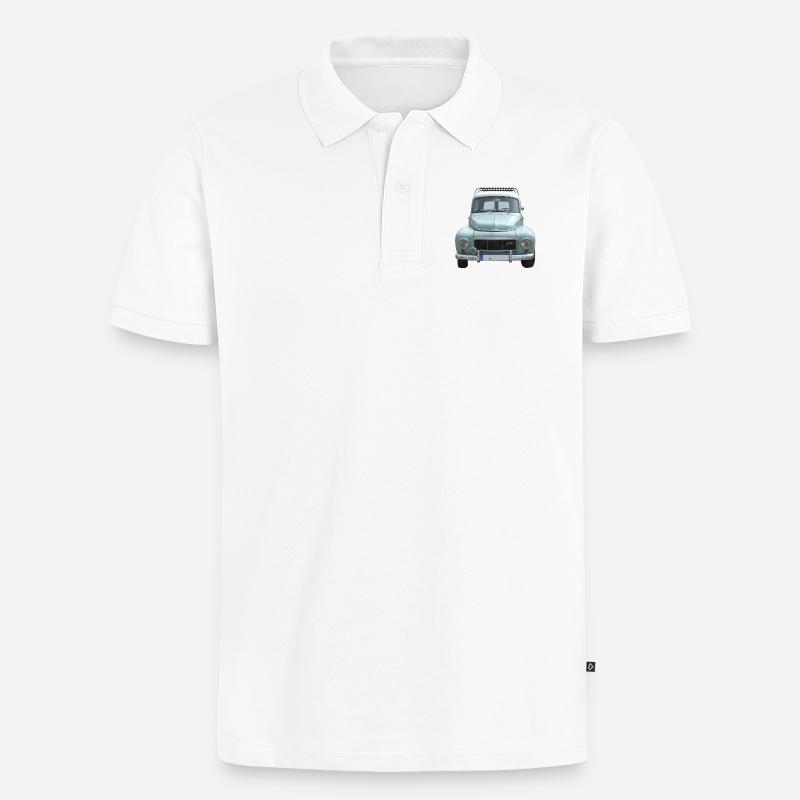 Buckelvolvo Oldtimer - Männer Premium Bio Polo Shirt - Weiß