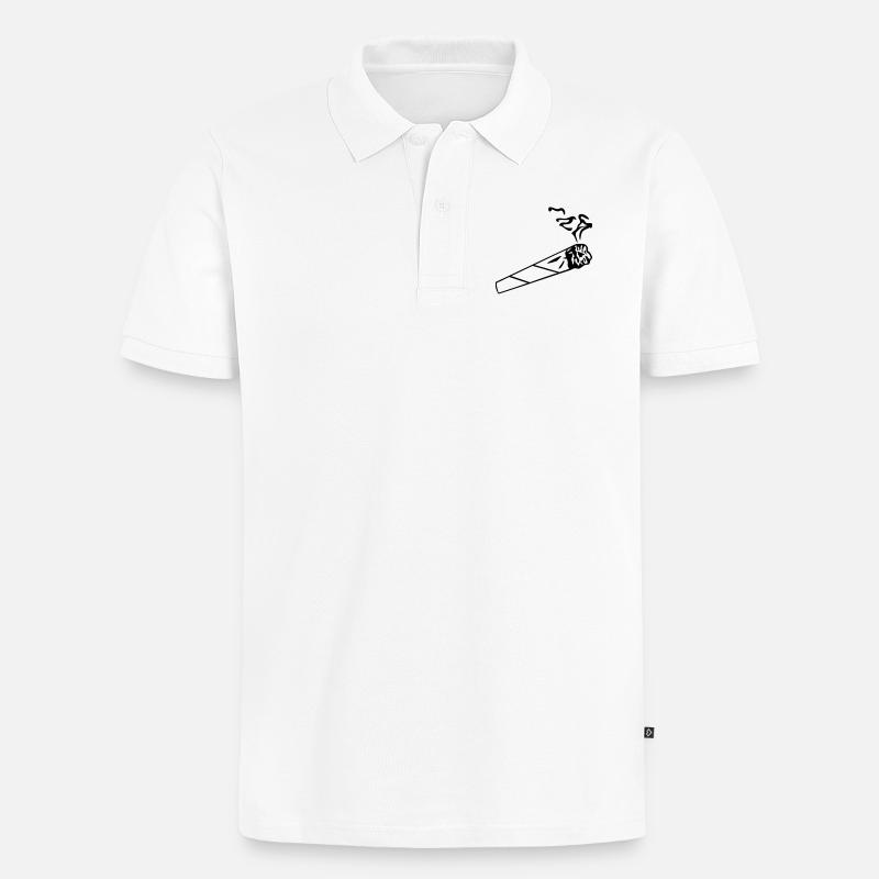 Joint - Zigarette - Männer Premium Bio Polo Shirt - Weiß