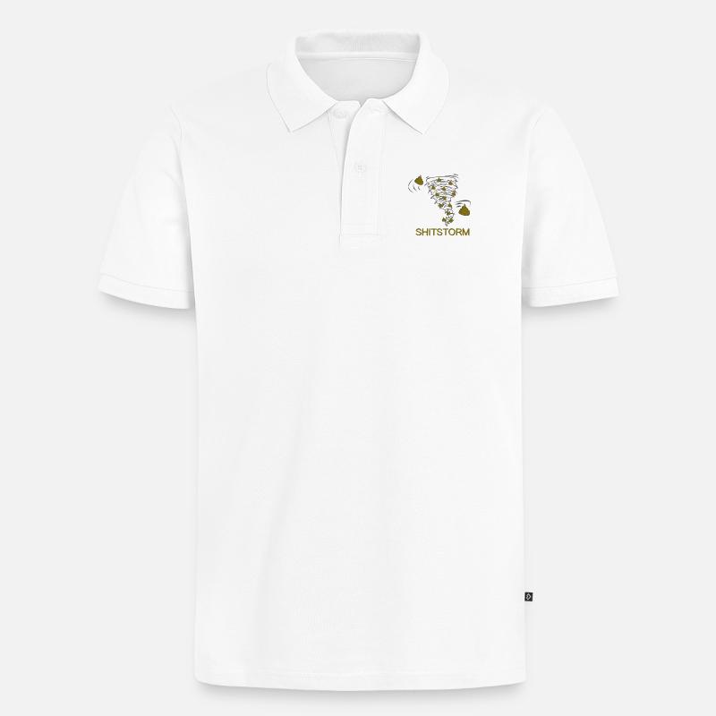 Shitstorm Comic literally - Männer Premium Bio Polo Shirt - Weiß