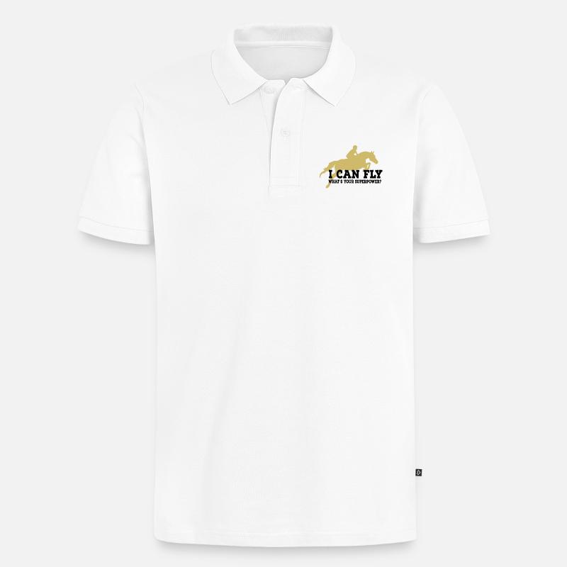 Springpferd - Männer Premium Bio Polo Shirt - Weiß