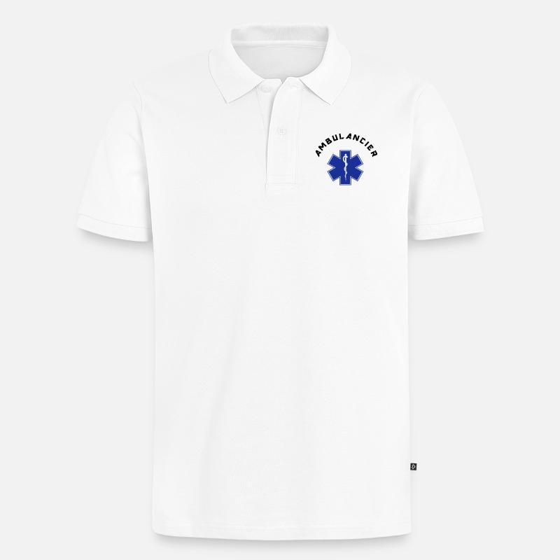 ambulancier logo - Polo bio Premium Homme - blanc