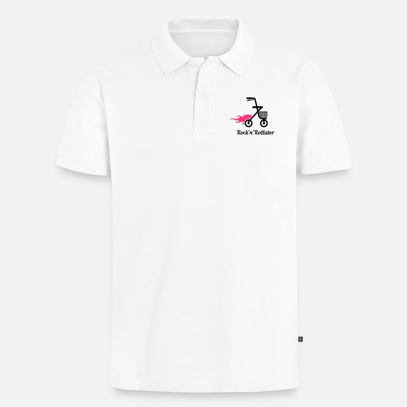 Rock 'n' Rollator - Männer Premium Bio Polo Shirt - Weiß