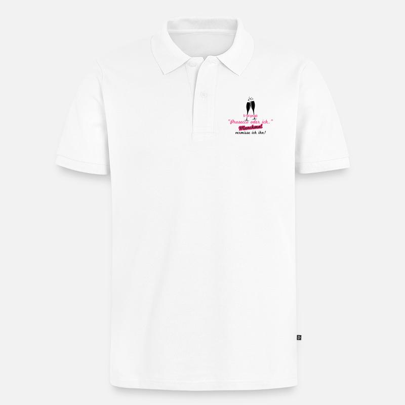 Prosecco oder ich - Männer Premium Bio Polo Shirt - Weiß