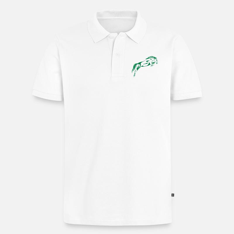 Springpferd - Männer Premium Bio Polo Shirt - Weiß